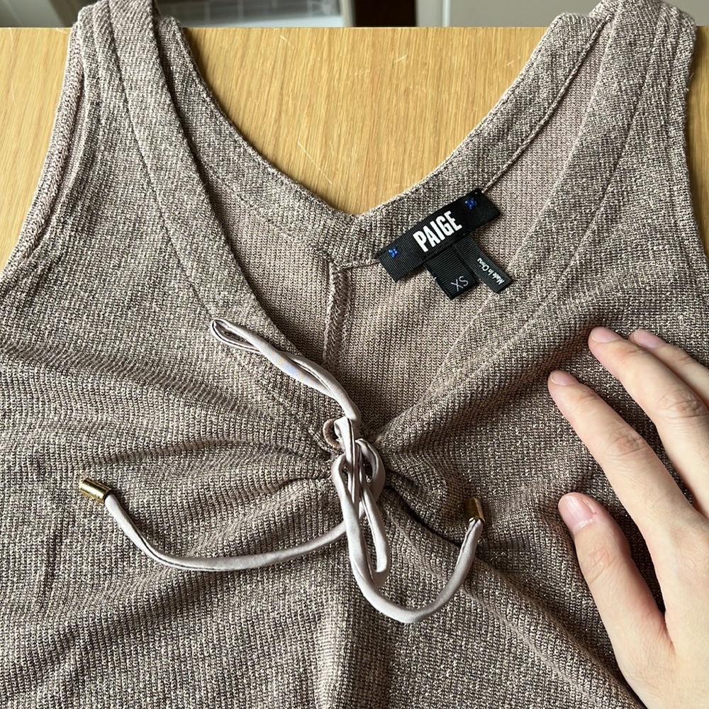 Paige blush gold metallic tank size xs
